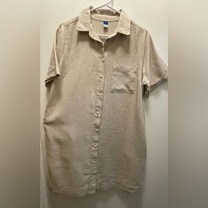 Old Navy Khaki Women’s Classic  Short Sleeve button down dress / Size: M